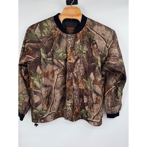 Stearns Dry Wear Hunting Jacket Mens Realtree Camo Fleece Lined Bomber Sz L - Picture 1 of 8